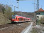 429 029 kam als RE 13028 aus Binz,am 20.April 2011,in den Bahnhof Lietzow gefahren um dann nach Stralsund weiter zufahren.