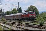 218 409-1 der DB ZugBus Regionalverkehr Alb-Bodensee GmbH (RAB) (DB Regio Baden-Württemberg) rangiert in Lindau Hbf von der Abstellung über den Bahndamm auf Gleis 4 als RE 4226 bzw.