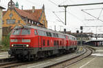 Abschied von den EC Zürich-HB  - München mit den Re 421 und den BR 218 sowie  dem alten Kopfbahnhof  Lindau vor dem Fahrplanwechsel vom 13.