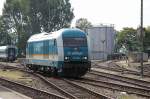 ALEX Diesellok 223 068 rangiert in Lindau Hbf.um sich vor ihren Zug im Hintergrund zu setzen.Lindau 17.09.12