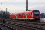 612-058 hat Einfahrt zum Hauptbahnhof in Lindau.