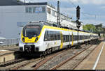 8442 806 und 8442 802 (Bombardier Talent 2) der Abellio Rail Baden-Württemberg GmbH als verspätete RB 19520 (RB17a) von Stuttgart Hbf nach Pforzheim Hbf bzw. verspätete RB 19620 (RB17c) nach Bruchsal stehen im Bahnhof Ludwigsburg auf Gleis 1.
[28.7.2020 | 15:52 Uhr]