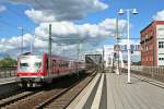 629 003 strahlte mit der Sonne um die Wette, als er am Nachmittag des 24.05.14 auf dem Weg von Mannheim Hbf nach Bingen (Rhein) Stadt den Bahnhof Ludiwgshafen (Rhein) Mitte erreichte.