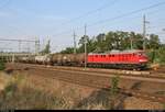 Kesselzug mit 232 280-8 DB durchfährt Lutherstadt Wittenberg Hbf in südwestlicher Richtung.