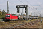 Kesselzug mit 187 171-4 durchfährt den Bahnhof Magdeburg-Neustadt Richtung Magdeburg Hbf.