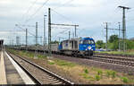 272 001-9 (Vossloh G 2000-3 BB) wurde mit Hochbordwagen in Magdeburg Hbf Richtung Magdeburg-Neustadt gesehen.