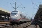 Velaro-D 407 002 war am 01.08.2012 bei einer Messfahrt in Mannheim unterwegs. 
[Bild von der Bahnsteigkante gemacht ;) ]