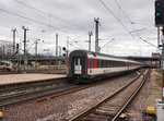 Nachschuss des vollständig aus SBB-Wagen bestehenden EC 6 (Interlaken Ost - Basel SBB - Düsseldorf Hbf - Bremen Hbf - Hamburg-Altona), bei der Ausfahrt aus Mannheim Hbf.
