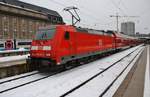 146 240-7 wurde am 7.1.2019 mit dem RE4854 nach Nürnberg Hauptbahnhof im Münchener Hauptbahnhof bereitgestellt.