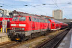 218 446-3 kurz nach der Ankunft in München Hbf.