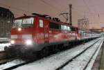 Die 111 071-7 mit der RB aus Innsbruck in Mnchen HBF am 16.02.2013