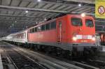 DB Cargo / Schenker 140 585-1 mit der CNL nach Rom in Mnchen HBF am 03.03.2013