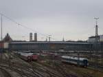 Blick zum Münchner Hbf, von der Hackerbrücke aus gesehen, 04.01.2014.
