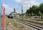 LEG 192 018 mit Kesselwagen Richtung Bamberg, am 24.08.2022 in Naumburg (S) Hbf.