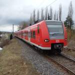 Neckarbischofsheim, 04.04.2015: Anlässsich Ostersonderfahrt auf der Krebsbachtalstrecke Hüffenhardt-Neckarbischoftsheim-Nord.