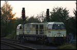 Die Bierlok WLE 21 rangierte am 11.10.2007 um 18.21 Uhr im Bahnhof Neubeckum.