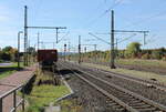 Der Bahnsteig 4 in Neudietendorf am 06.10.2022, mit Blick in Richtung Gotha.