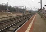 Bahnsteig 2 und 1 in Neudietendorf; 24.01.2011