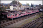 ET 432201 im Bahnhof bzw. Gleisbereich des DDM Neuenmarkt Wirsberg am 16.10.1993!