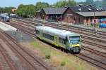 VT 650.734 (650 734-6) von der Agilis fährt am 07.06.2014 mit der ag 84532 nach Bad Rodach in Neuenmarkt-Wirsberg ein