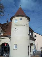 Bahnhof Neuruppin Rheinsberger Tor (KBS 206), Empfangsgebude, Turm (26.10.2012)