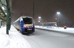 Liegengebliebener Vlexx-Triebwagen im Bahnhof Nordhausen 08.02.2021