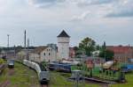 Ehemaliges BW Nordhausen, jetzt ITB / FWN Nordhausen mit dem abgestellten Raildox 232 103 an der Drehscheibe.