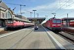 143 247-5 der S-Bahn Nürnberg (DB Regio Bayern) als S2 von Feucht nach Schwabach trifft auf 143 970-2 als S2 von Schwabach nach Feucht in Nürnberg Hbf.
[19.9.2019 | 10:20 Uhr]