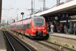 S 39151 von Bamberg nach Hersbruck links der Pegnitz, hat den Nrnberger Hbf fr einen kurzen Zwischenstopp erreicht.(11.05.2012) 442 253 + 442 2??