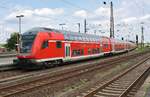 Geführt von 146 258 macht sich der RE5 (RE28512)  Rhein-Express  von Koblenz Hauptbahnhof nach Wesel am 27.05.2019 in Oberhausen Hauptbahnhof auf den Weg. 