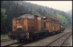 Bauzug mit 346758 am 6.5.1993 im Bahnhof Oberhof um 12.48 Uhr.