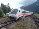 IC 2012 wird gerade von Gleis 54 nach Gleis 5 Bereitgestellt zur fahrt nach Hannover Hbf ziehen wird die 218 193-1, am 21.07.08 in Oberstdorf    