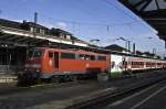 111 060-0 mit zustzlichem Zug RE 31521 (Offenburg - Freiburg(Breisgau) Hbf) am 8.