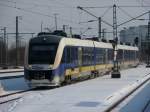 Am 11.2.2010 fhrt eine NordWestBahn auf der Linie Osnabrck-Wilhelmshaven in Oldenburg Hbf ein.