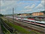 Der Hauptbahnhof von Passau von der Fugngerbrcke aus gesehen am 17.09.2010. (Hans)