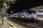 23.12.16 RE Ersatzverkehr (MRB) mit Werbelok der PRESS 145 023, NX/ MRB Wagen in  Plauen V./ob.Bf.