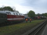 Am 10.Mai 2013 konnte man in Putbus den Moment festhalten,als 118 770 und 112 565 auf dem selben Gleis standen.