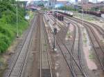 Blick auf den Bahnhof von Bernburg / Saale (Sachsen Anhalt)
aufgenommen im Juni 2004