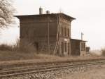 Bahnhofsgebude von Bantin Anno 2009.