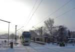 ET 011 der Westfalenbahn bei der Einfahrt in den Bahnhof Reckenfeld aus Richtung Mnster kommend (03.01.10)