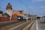 ES 64 U2 - 001 (182 501-7) MRCE die fr DB Fernverkehr fhrt mit dem IC 1923 von Berlin Sdkreuz nach Kln Hbf in Rathenow.