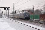 101 025-5  25 Jahre Starlight-Express  mit dem IC 143 von Amsterdam Centraal nach Berlin Ostbahnhof, bei der Durchfahrt in Rathenow.