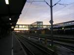 Hauptbahnhof Regensburg bei Sonnenaufgang, August 2008