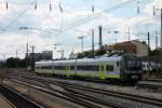 Nachschuss auf 440 906 von agilis, der am 24.06.2014 in Richtung Norden aus dem Hauptbahnhof von Regensburg ausfuhr.