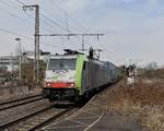 Aus Kaldenkirchen kommend ist hier die BLS 486 501 in Rheydt Hbf zusehen am heutigen Sonntag den 18.3.2018