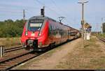 442 818 (Bombardier Talent 2) von DB Regio Nordost als RE 3721 (RE7) von Wünsdorf-Waldstadt nach Dessau Hbf durchfährt den Bahnhof Meinsdorf auf Gleis 2.