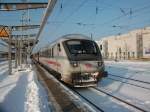 IC 2213 Binz-Stuttgart am 04.Dezember 2010 beim Richtungswechsel in Rostock Hbf.Nach dem Richtungswechsel ging es Steuerwagenvoran bis Hamburg Hbf.