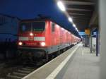 In Rostock war am 24.Februar 2011 die Cottbuser 143 877 auf der S-Bahn S1 Warnemnde-Rostock unterwegs.