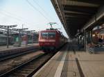 120 502 war mit dem Messzug in ROstock Hbf nur kurz (zumindest im Sonnenlicht) zu Gast  01.Mrz 2011