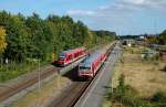 Generationentreffen in Salzgitter-Ringelheim: Links 648 xx mit einer RB nach Braunschweig, rechts die RB nach Seesen. 30.09.2012